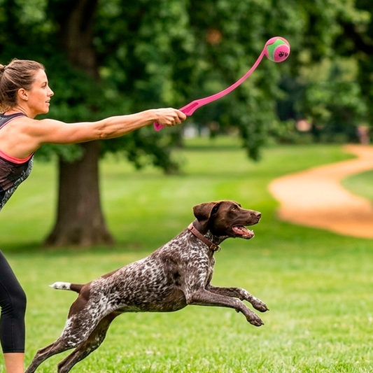 Lanzador de Pelota de Tenis para Perros - Rosa
